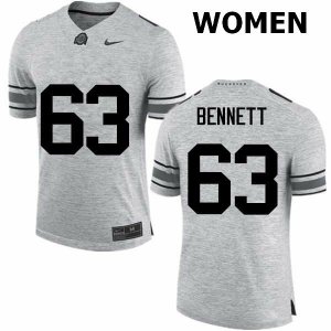 Women's Ohio State Buckeyes #63 Michael Bennett Gray Nike NCAA College Football Jersey Real YNM3844DM